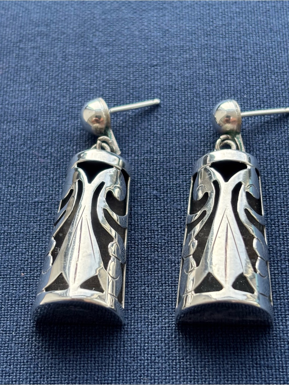 Vintage Mexican Sterling Silver Dangle Earrings Taxco MCM